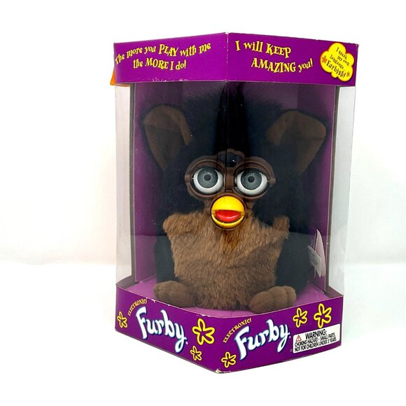 Furby Gorilla Black Brown Gray Eyes Original‎ 1999 Vintage Factory Sealed NWB - Picture 1 of 7